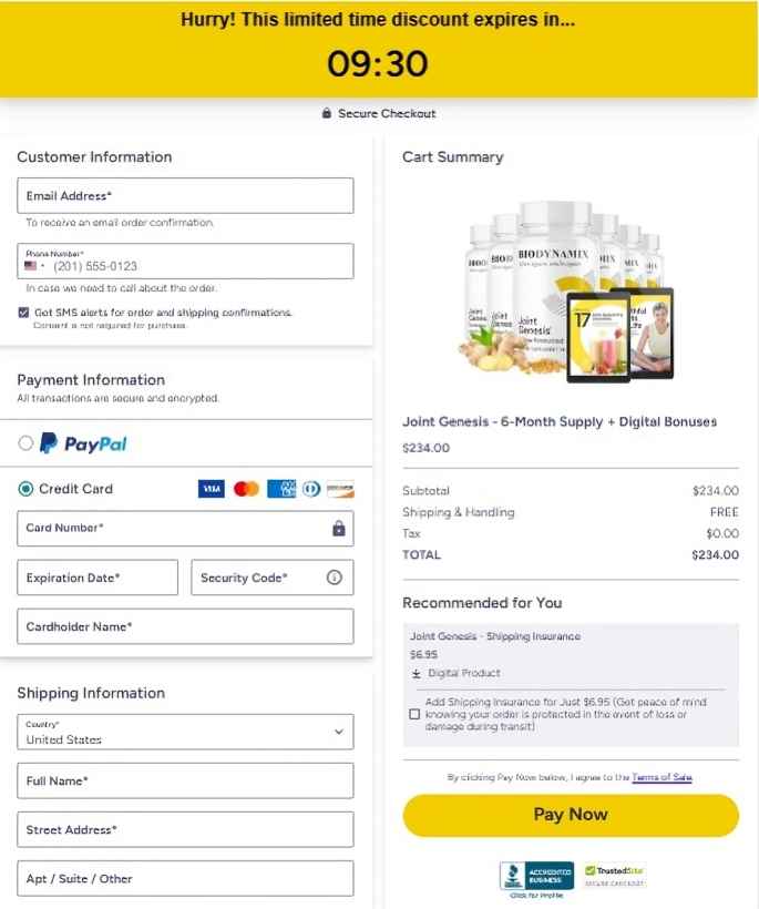 Joint Genesis Order Page